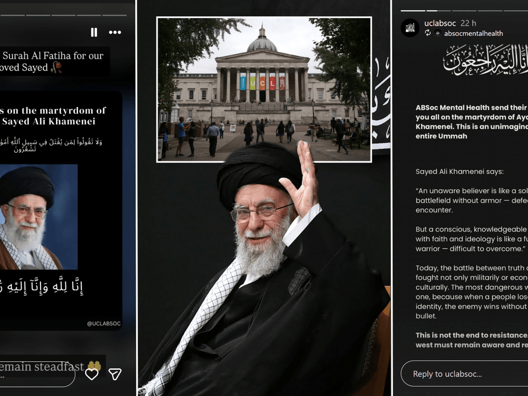 UK university society MOURNS Ayatollah's death as 'unimaginable loss' - and urges Muslims to 'rem...