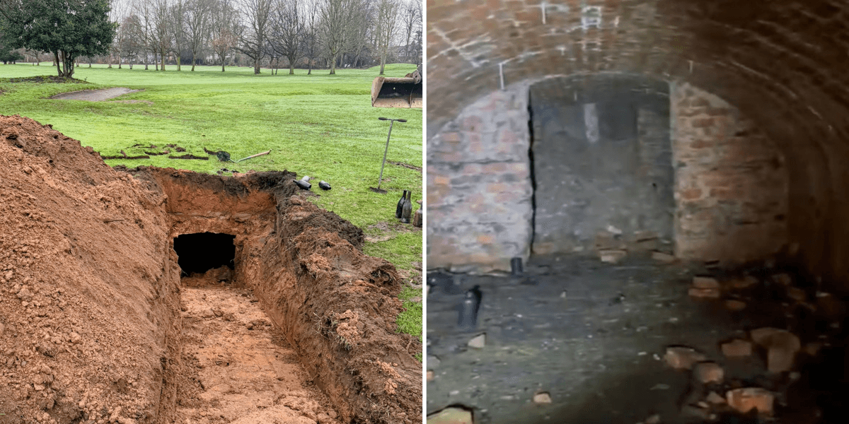 Sinkhole at popular golf course reveals hidden Victorian wine cellar Sinkhole at popular golf course reveals hidden Victorian wine cellar