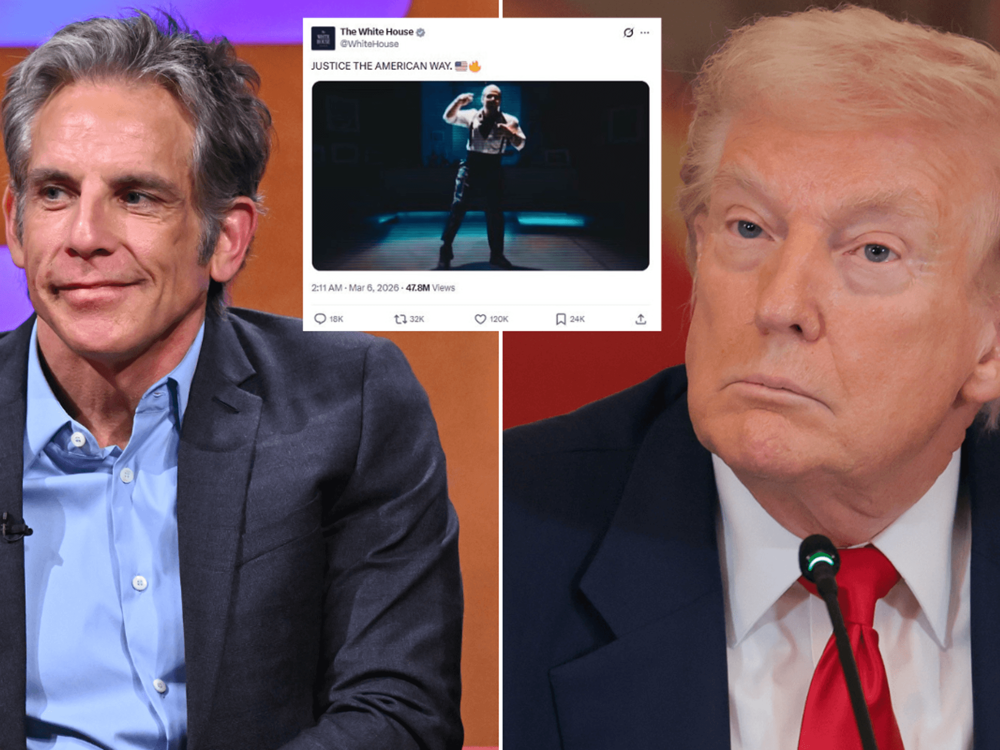 Ben Stiller fumes 'war is not a movie' as he issues furious reaction to film clip used in White H...