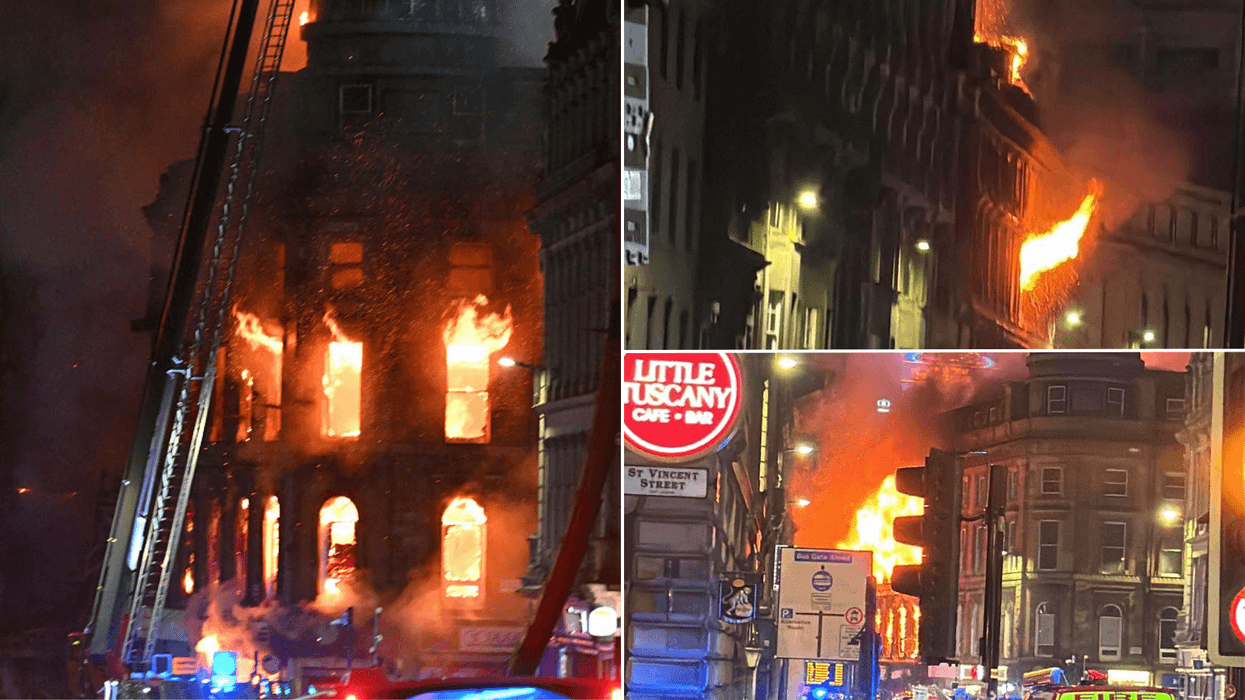 Huge fire breaks out near Glasgow Central railway station as crews tackle blaze in city centre