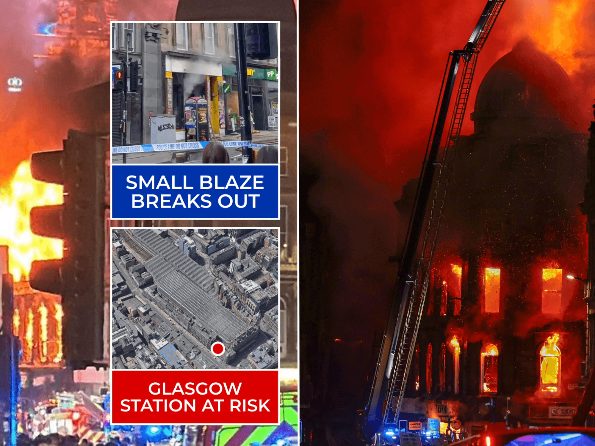 Glasgow Central railway station in peril after devastating fire COLLAPSES city's historic buildings