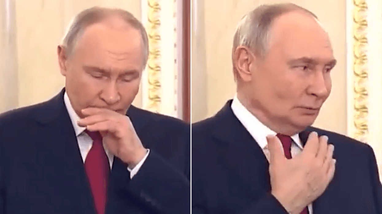 WATCH: Vladimir Putin, 73, suffers coughing fit...