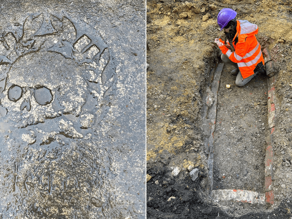 Archaeologists stumble across sinister skull markings and mysterious vault below historic British street
