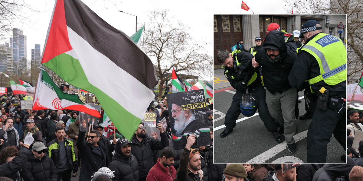 London Iran protest: Thousands of pro-regime demonstrators gather in London for ‘hate rally’ London Iran protest: Thousands of pro-regime demonstrators gather in London for ‘hate rally’