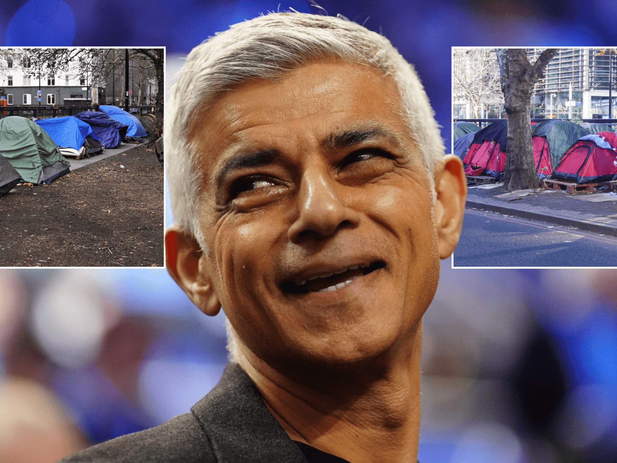 Sadiq Khan CANNOT solve homeless crisis blast Tories as 'migrant tent camps' blight London