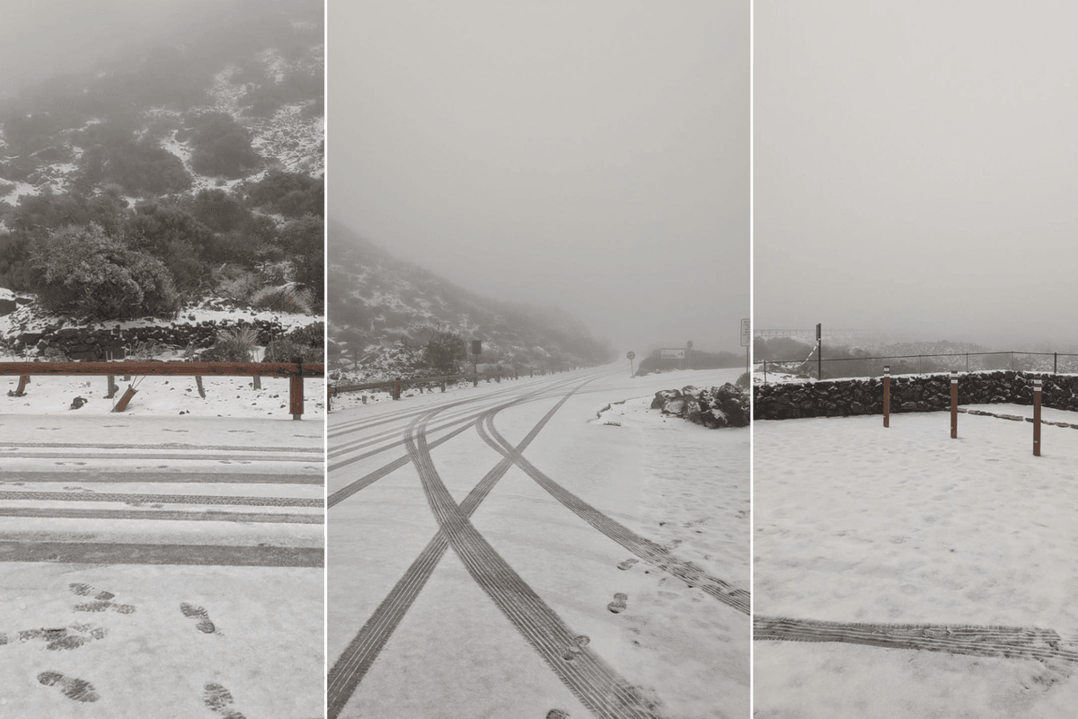 British tourist hotspot hit with SNOW as Storm Therese batters Spain