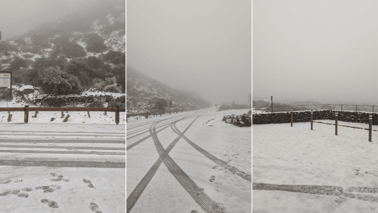 British tourist hotspot hit with SNOW as Storm Therese batters Spain