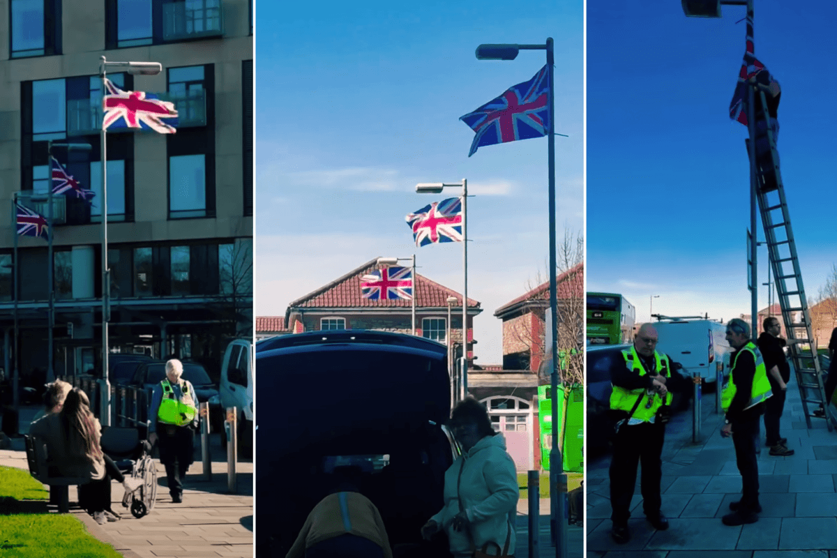 Hospital tears down Union Jacks which were put up to 'bring joy and a smile to patients'