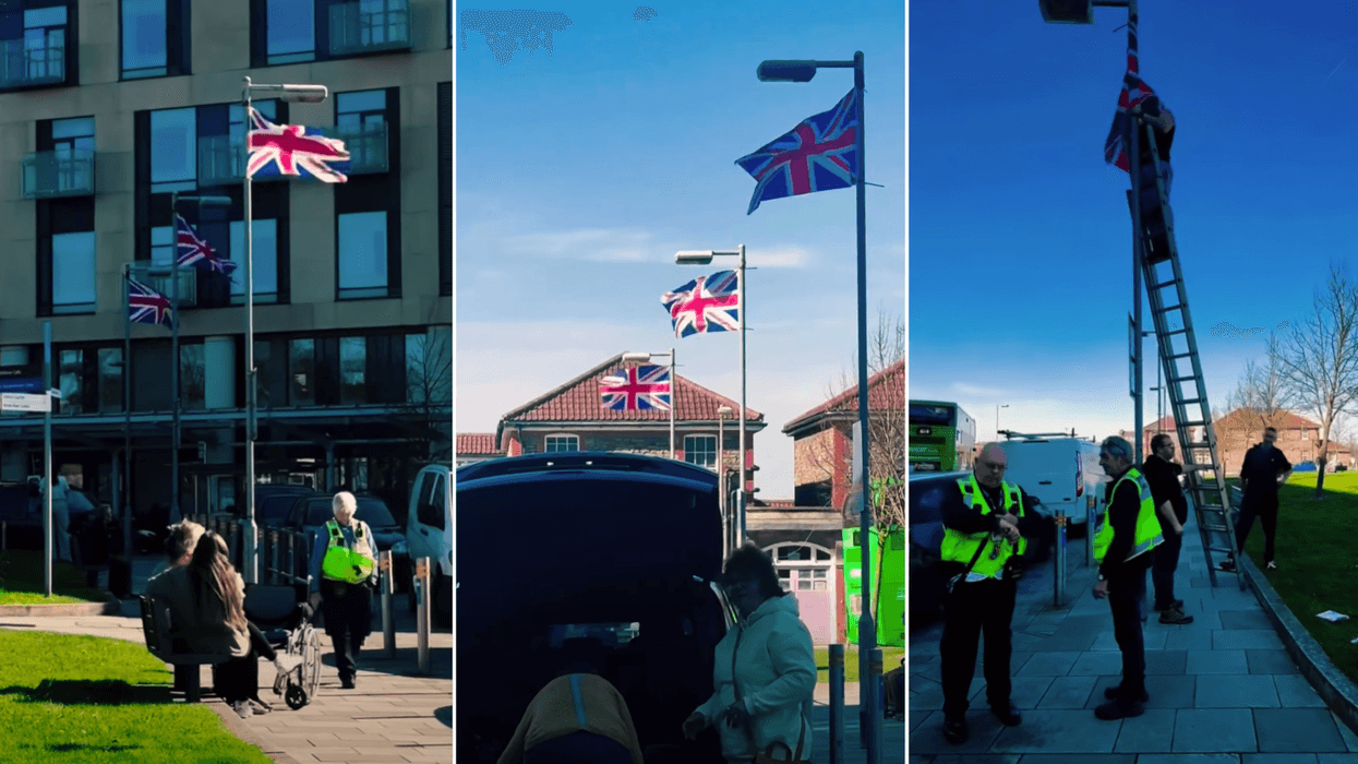Hospital tears down Union Jacks which were put up to 'bring joy and a smile to patients'