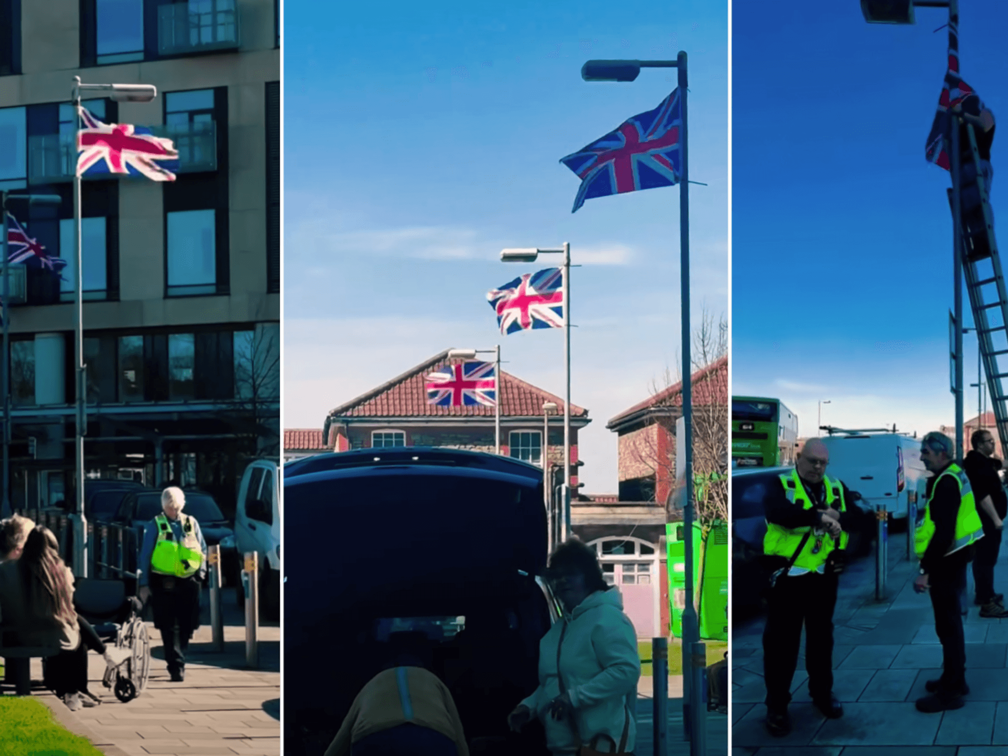 Hospital tears down Union Jacks which were put up to 'bring joy and a smile to patients'