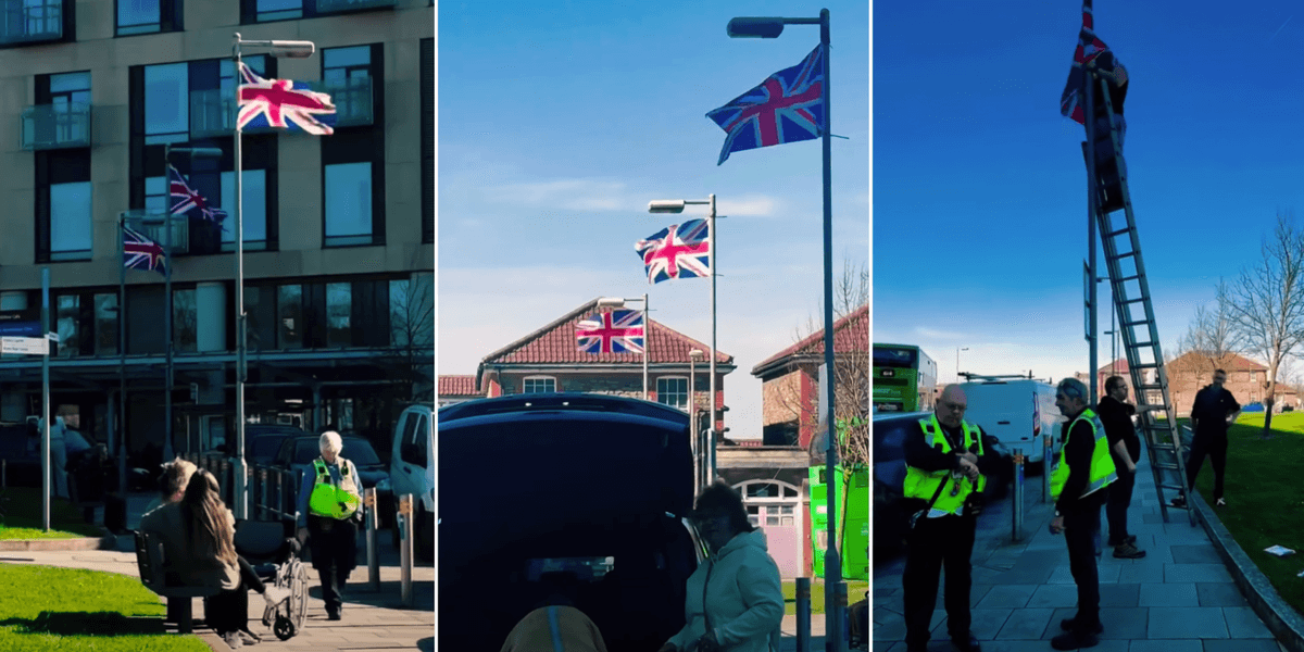 Bristol’s Southmead Hospital tears down Union Jacks which were put up to ‘bring joy and a smile to patients’ Bristol’s Southmead Hospital tears down Union Jacks which were put up to ‘bring joy and a smile to patients’