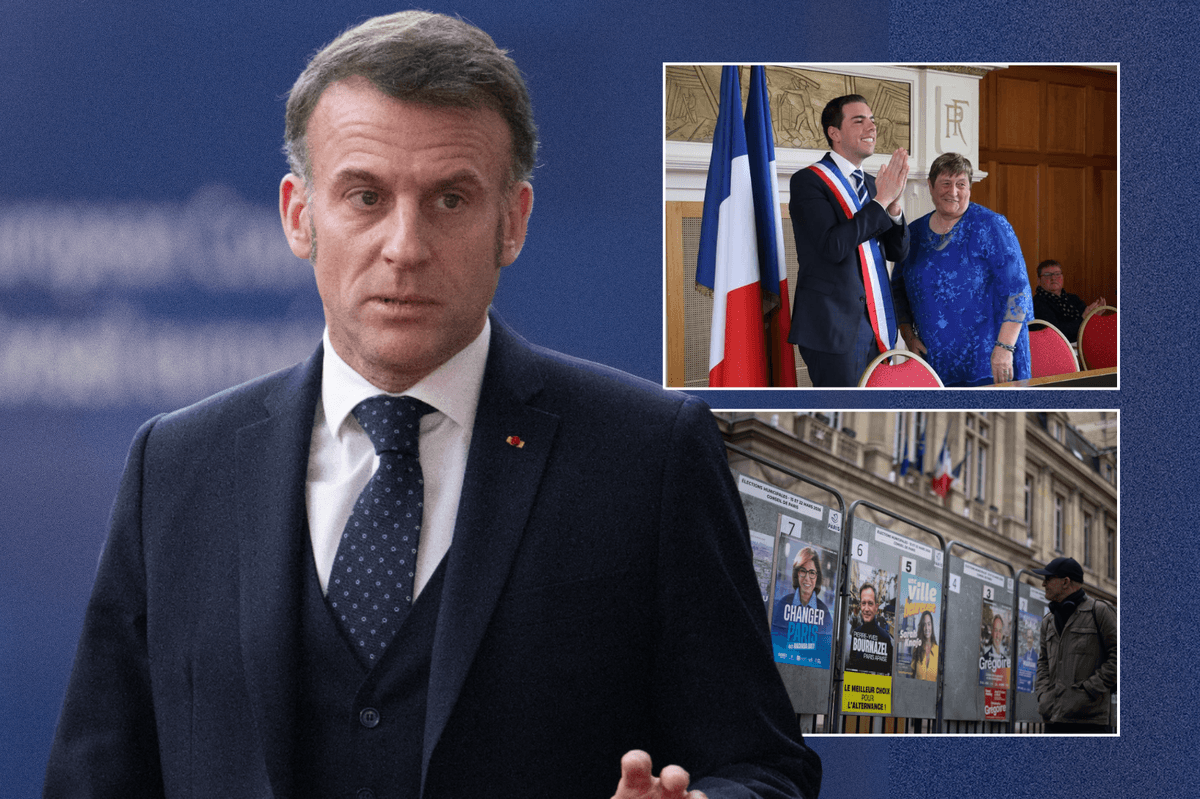 Right-wing French mayor wins 82% of the vote as voters revolt against Emmanuel Macron