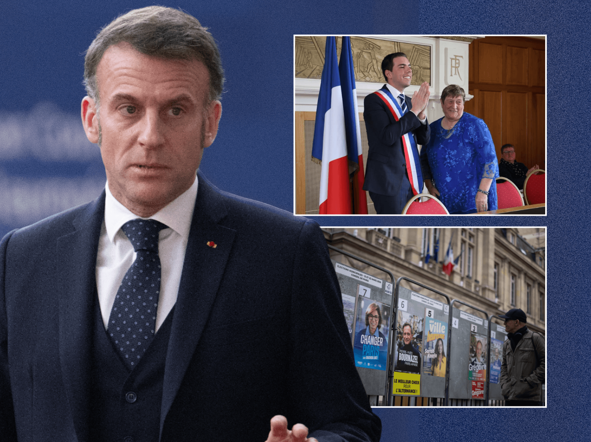 Right-wing French mayor wins 82% of the vote as voters revolt against Emmanuel Macron