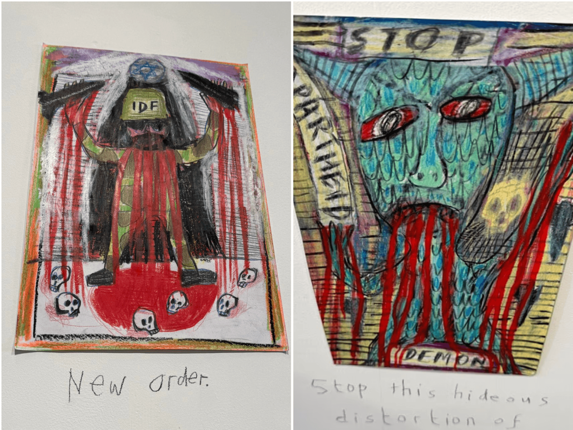 Labour council promotes art exhibition 'targeting Zionism' that shows Jews eating babies