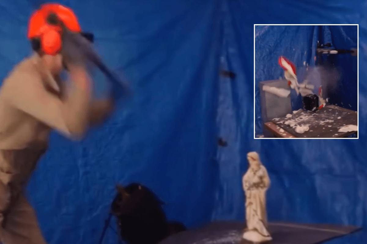 Belgian radio station presenters destroy Jesus statue — but decline to do same to symbols of Islam