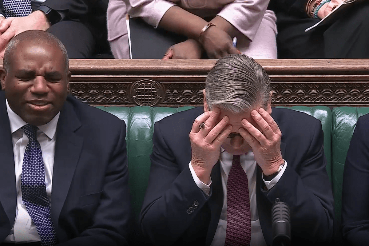 Keir Starmer left with head in his hands as Kemi Badenoch slams PM for 'hiding' behind Ed Miliband
