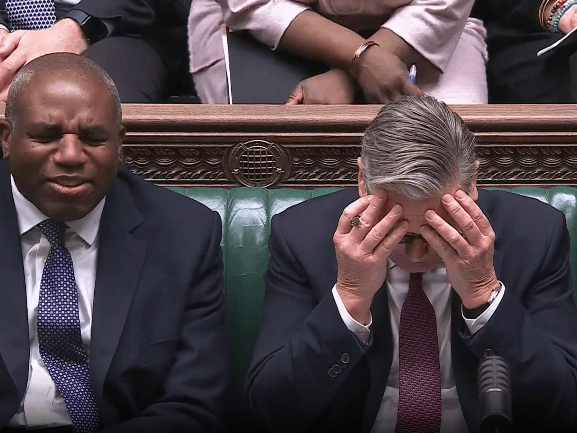 Keir Starmer left with head in his hands as Kemi Badenoch slams PM for 'hiding' behind Ed Miliband