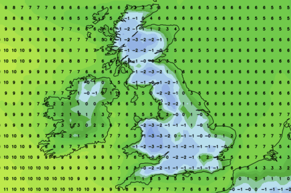 Frost, hail and snow to hit parts of Britain this week as temperatures dip to below minus