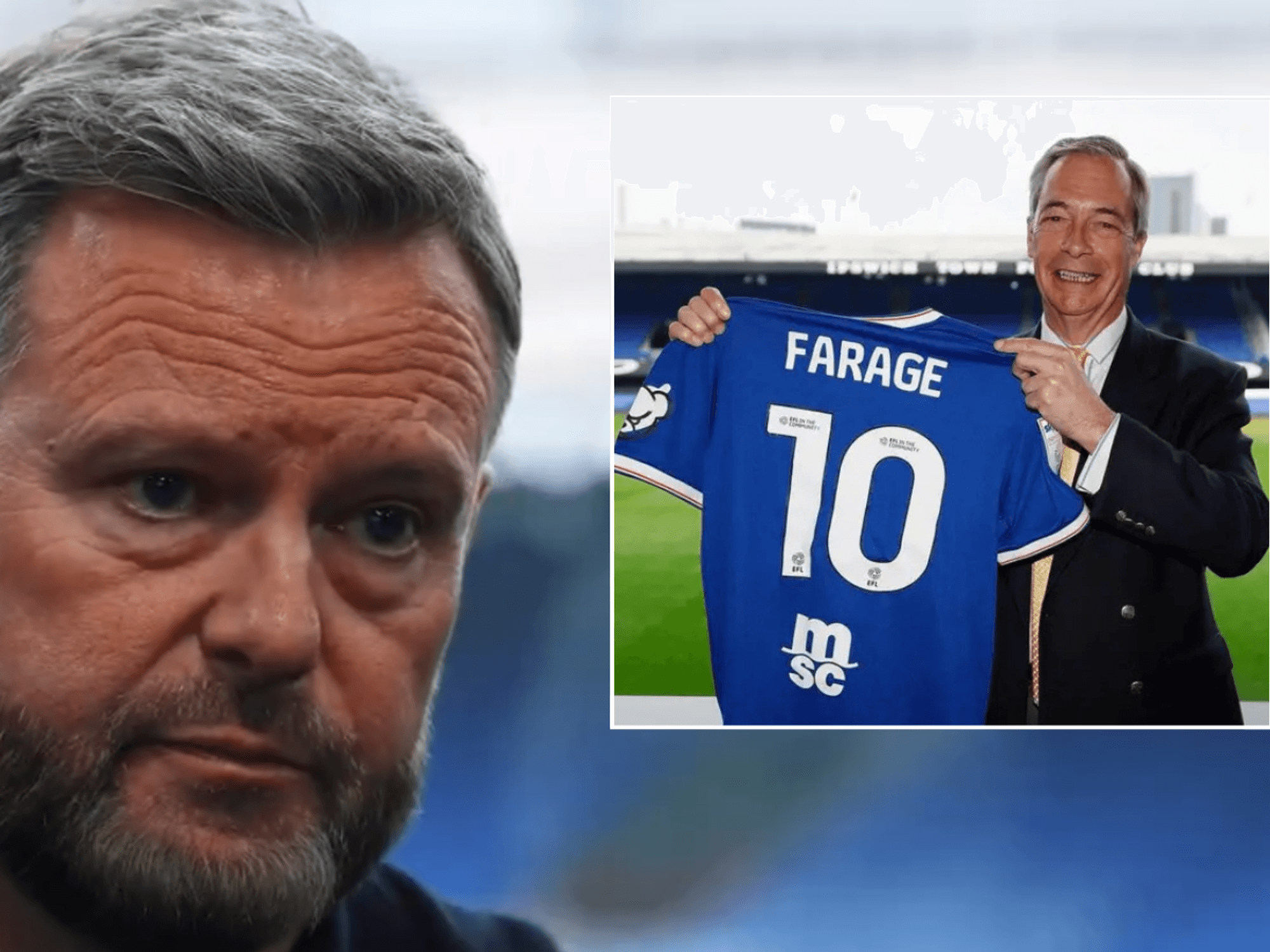 Ipswich boss apologises for‘ harm’ caused over Nigel Farage's visit to Championship side's stadium