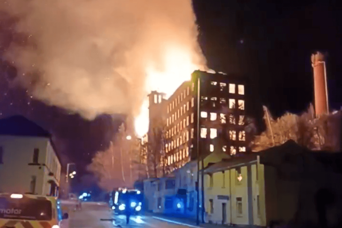 Historic Grade-II listed Big Mill 'fully alight' as locals told to stay away