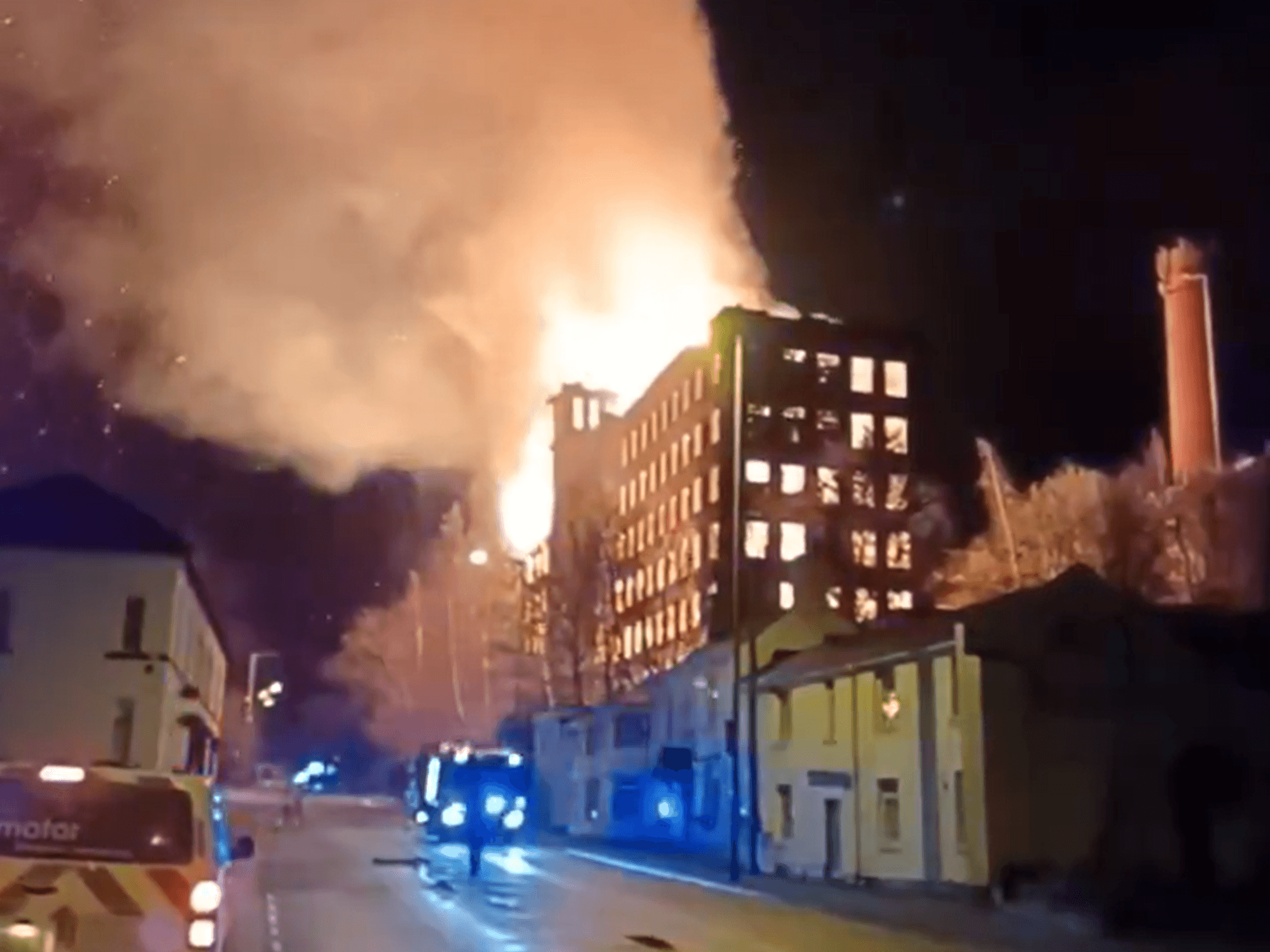 Historic Grade-II listed Big Mill 'fully alight' as locals told to stay away