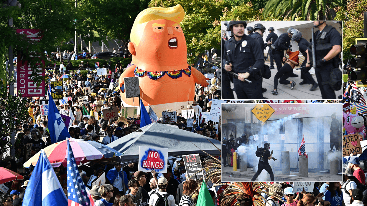 Several people arrested at anti-Donald Trump 'No Kings' protest as thousands of 'rioters' take to the streets