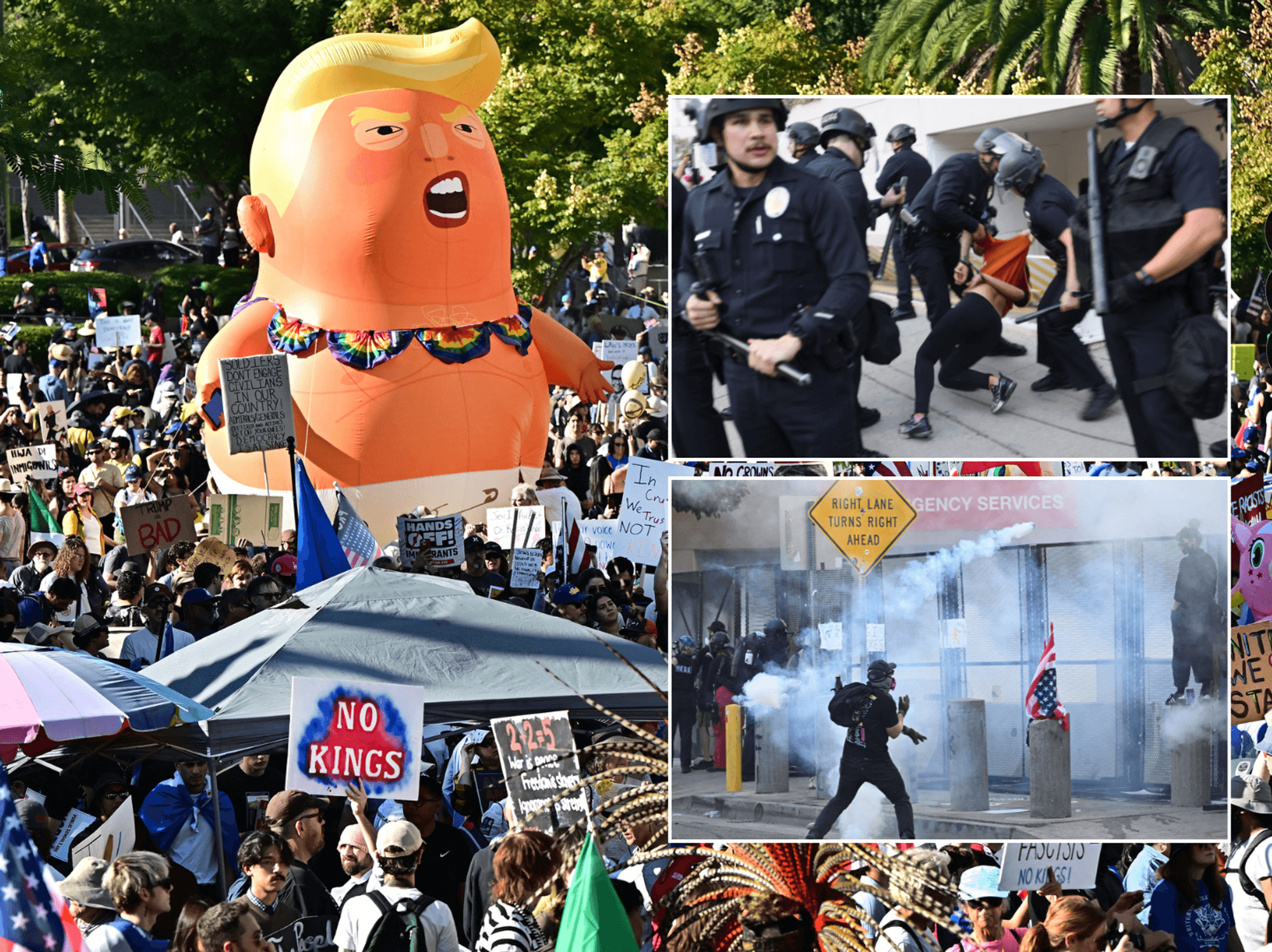 Several people arrested at anti-Donald Trump 'No Kings' protest as thousands of 'rioters' take to...