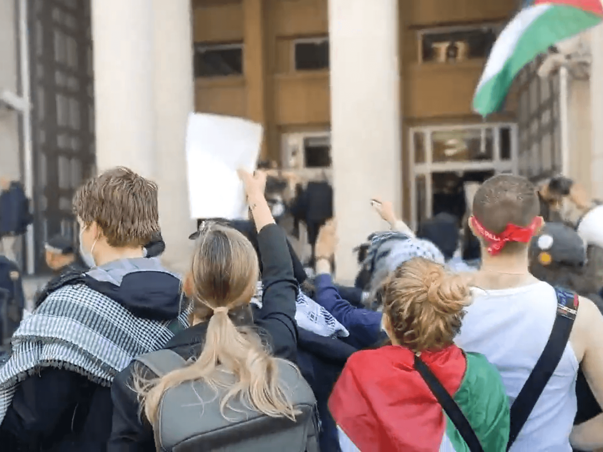 WATCH NOW: Protestors storm Ministry of Defence and swarm Royal Navy officers as police overwhelmed