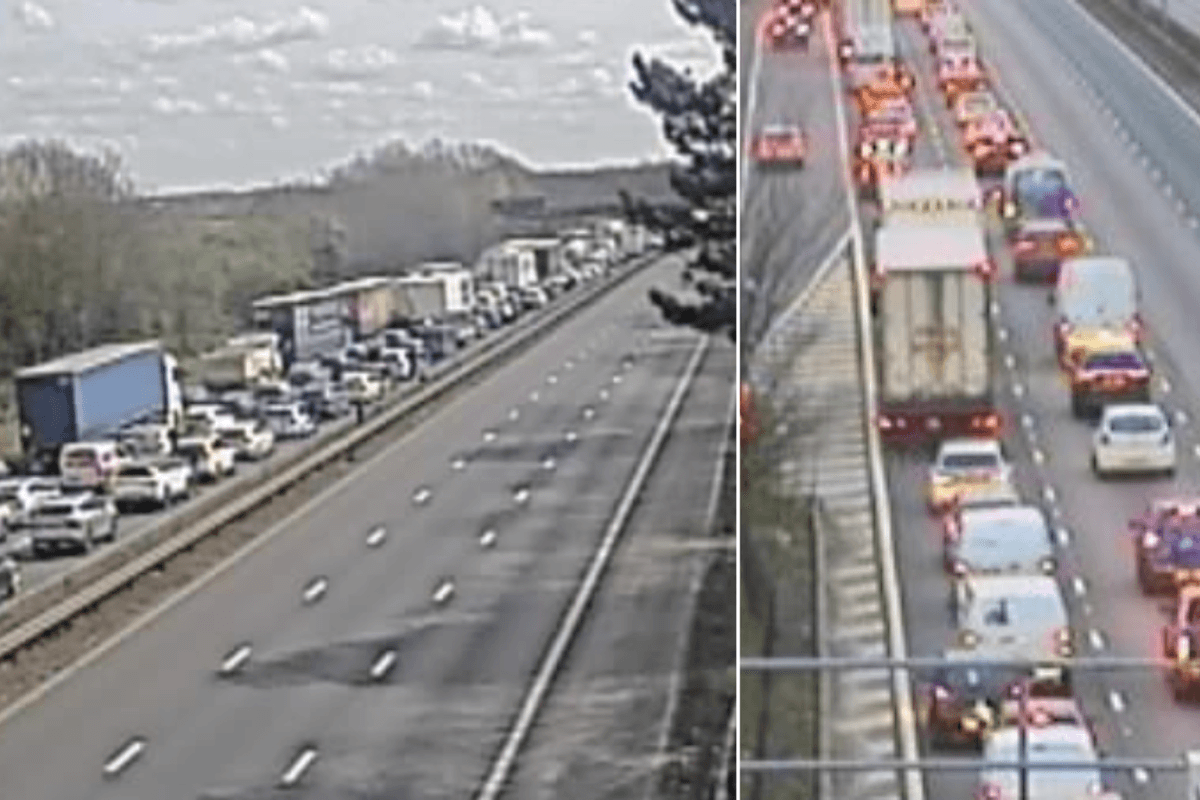 Two teenagers killed after car plunges from bridge and smashes into minibus on M1