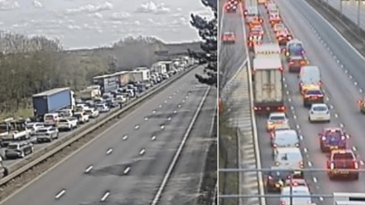 Two teenagers killed after car plunges from bridge and smashes into minibus on M1