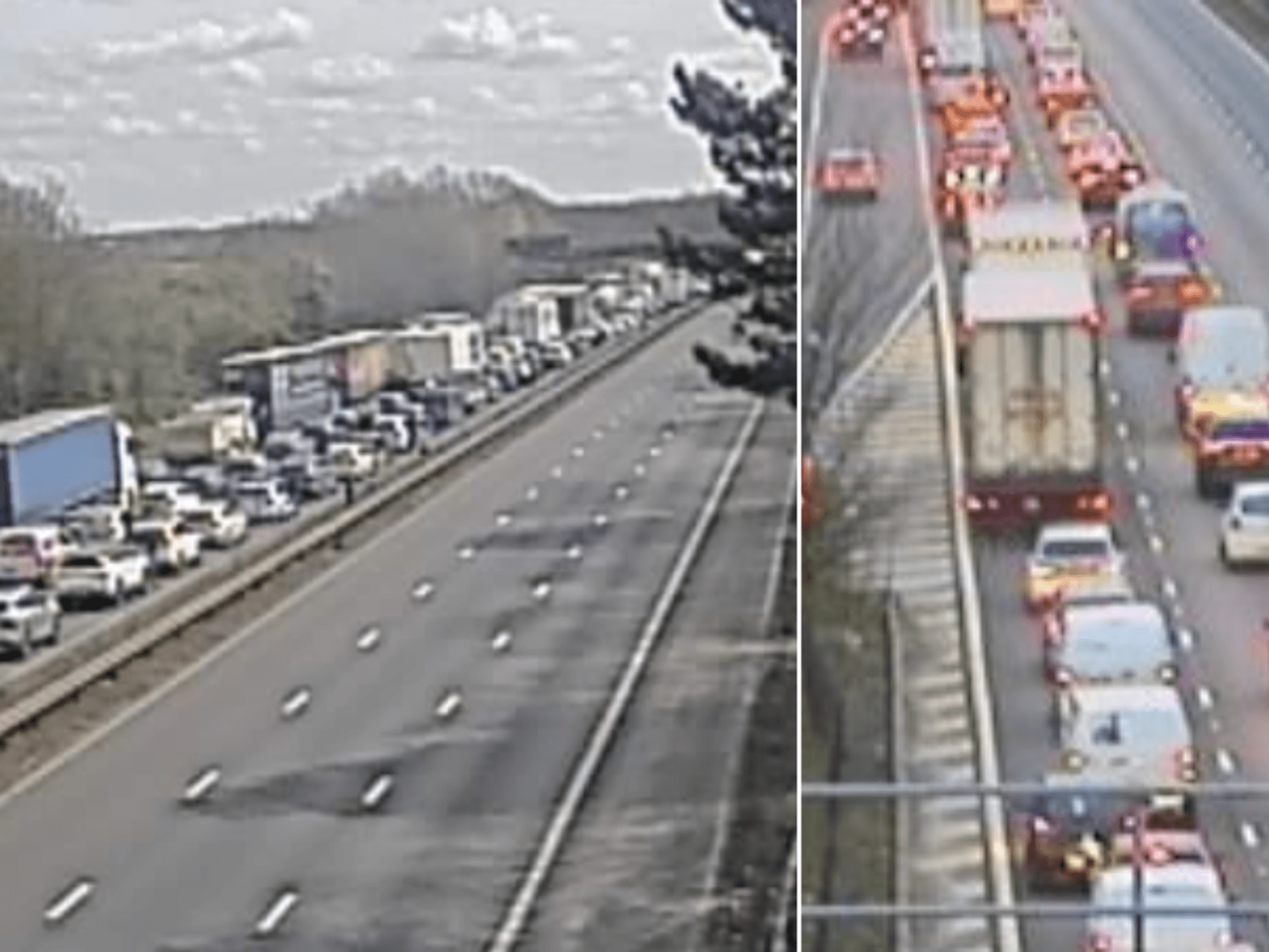 Two teenagers killed after car plunges from bridge and smashes into minibus on M1