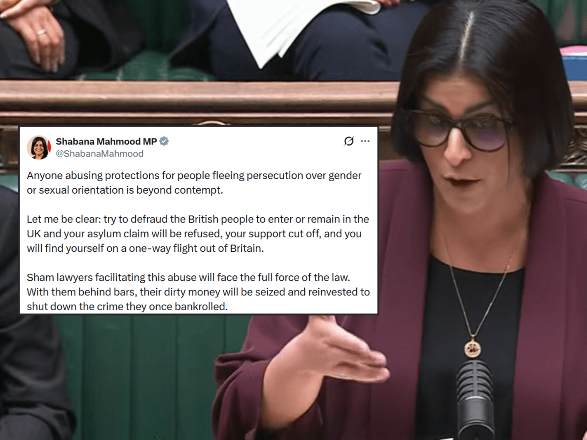 Shabana Mahmood threatens ‘sham’ lawyers with jail time for helping migrants pose as gay to get asylum