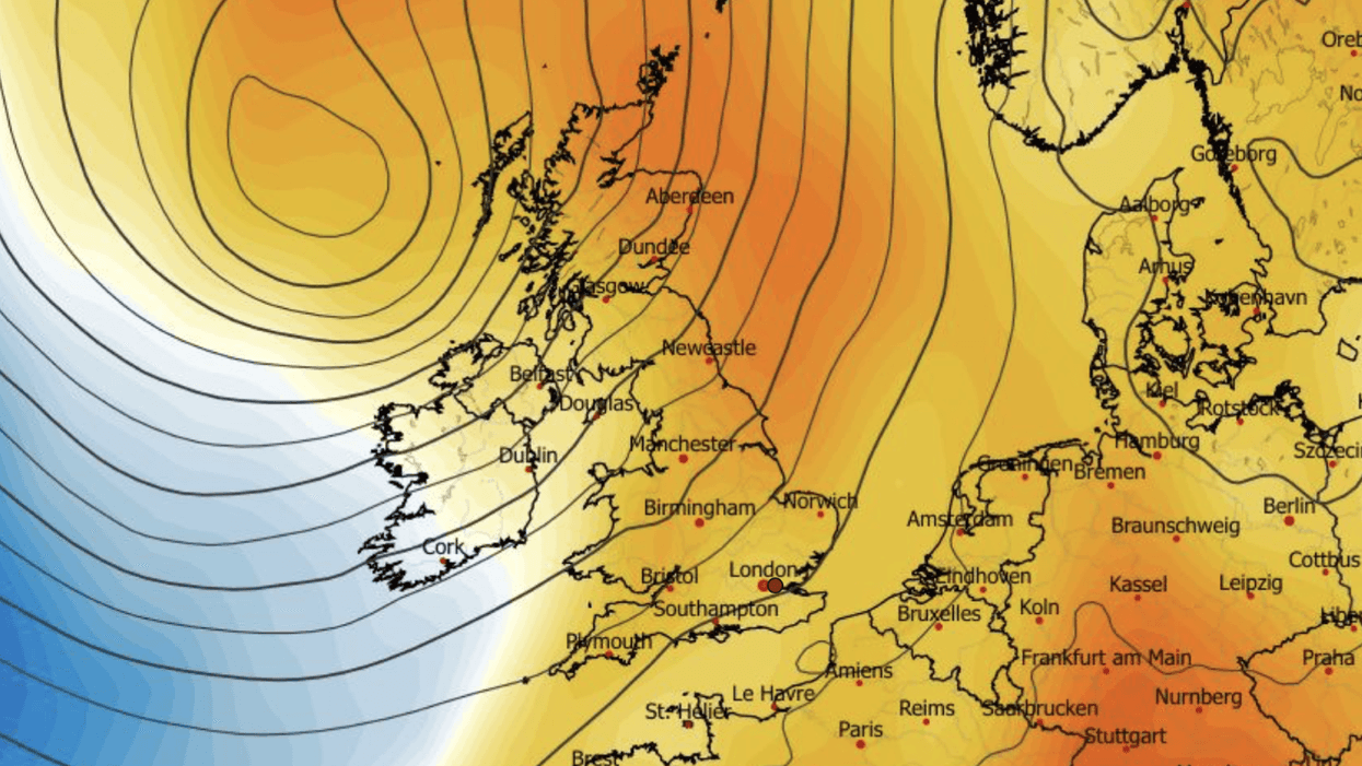 Pressure dome smothering Britain will split nation between summer-like sunshine and icy winds