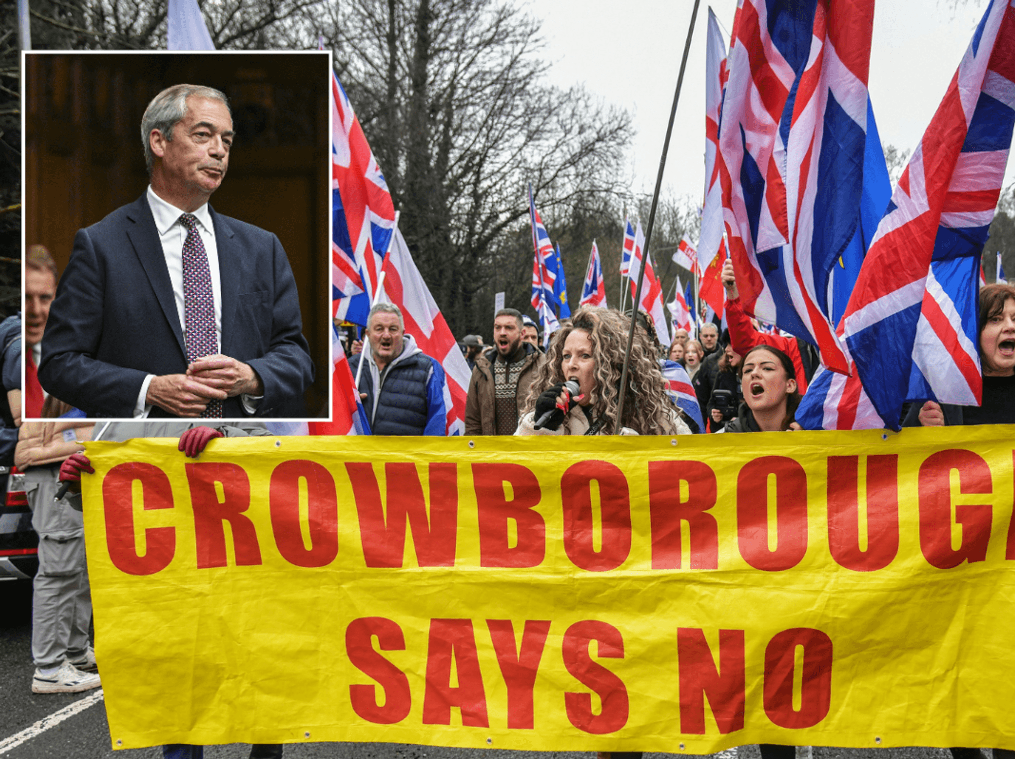 Nigel Farage declares illegal migrants in army bases would be BANNED from towns under Reform government