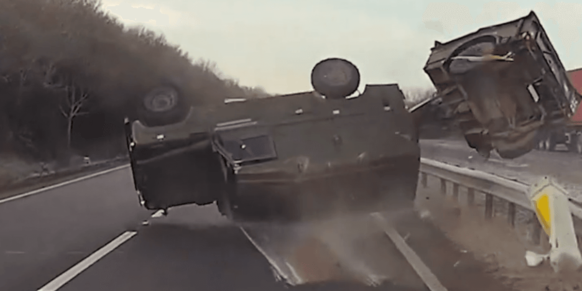 Two soldiers injured after military Land Rover and trailer flips over dual carriageway in horror crash Two soldiers injured after military Land Rover and trailer flips over dual carriageway in horror crash