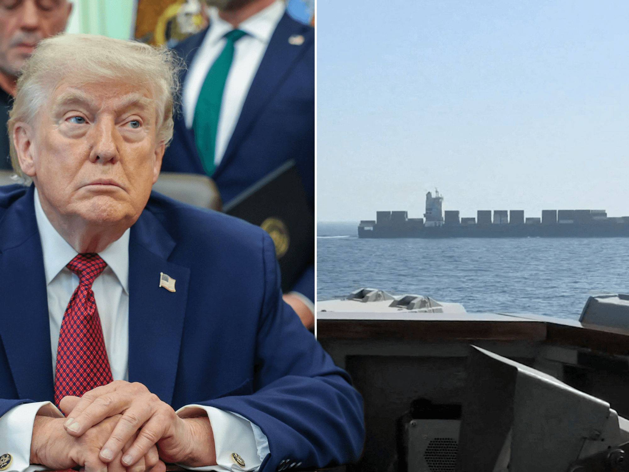 'It didn't go well for them!' US forces blow a hole in hulking Iranian ship - then seize it