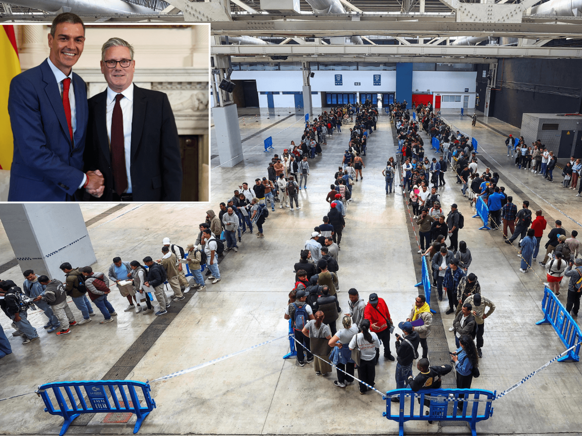 Massive queues pile up at registry offices in Spain after socialist PM hands 500,000 migrants leg...