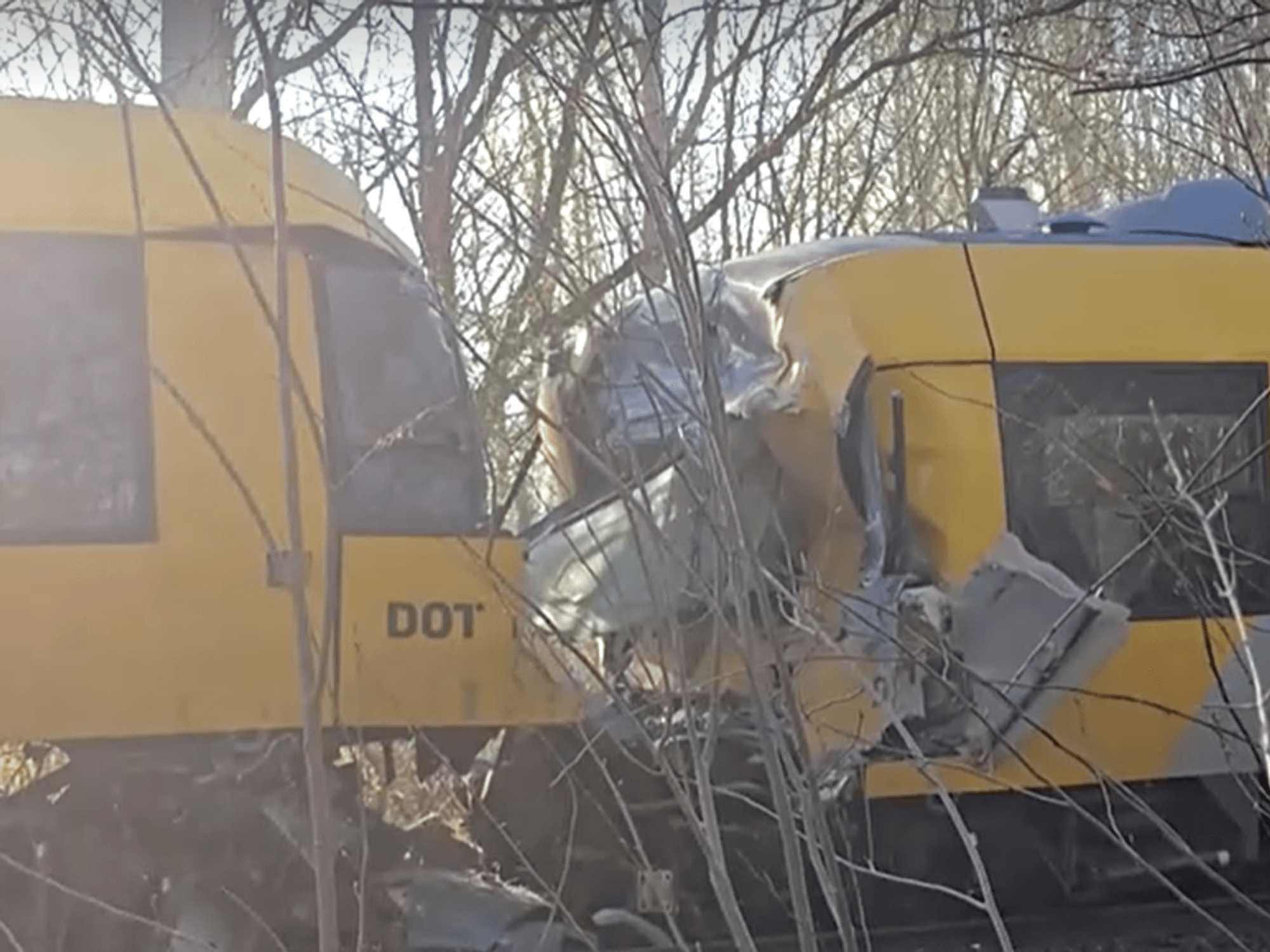 Four people fighting for life and more than a dozen more injured after two trains collide in head...