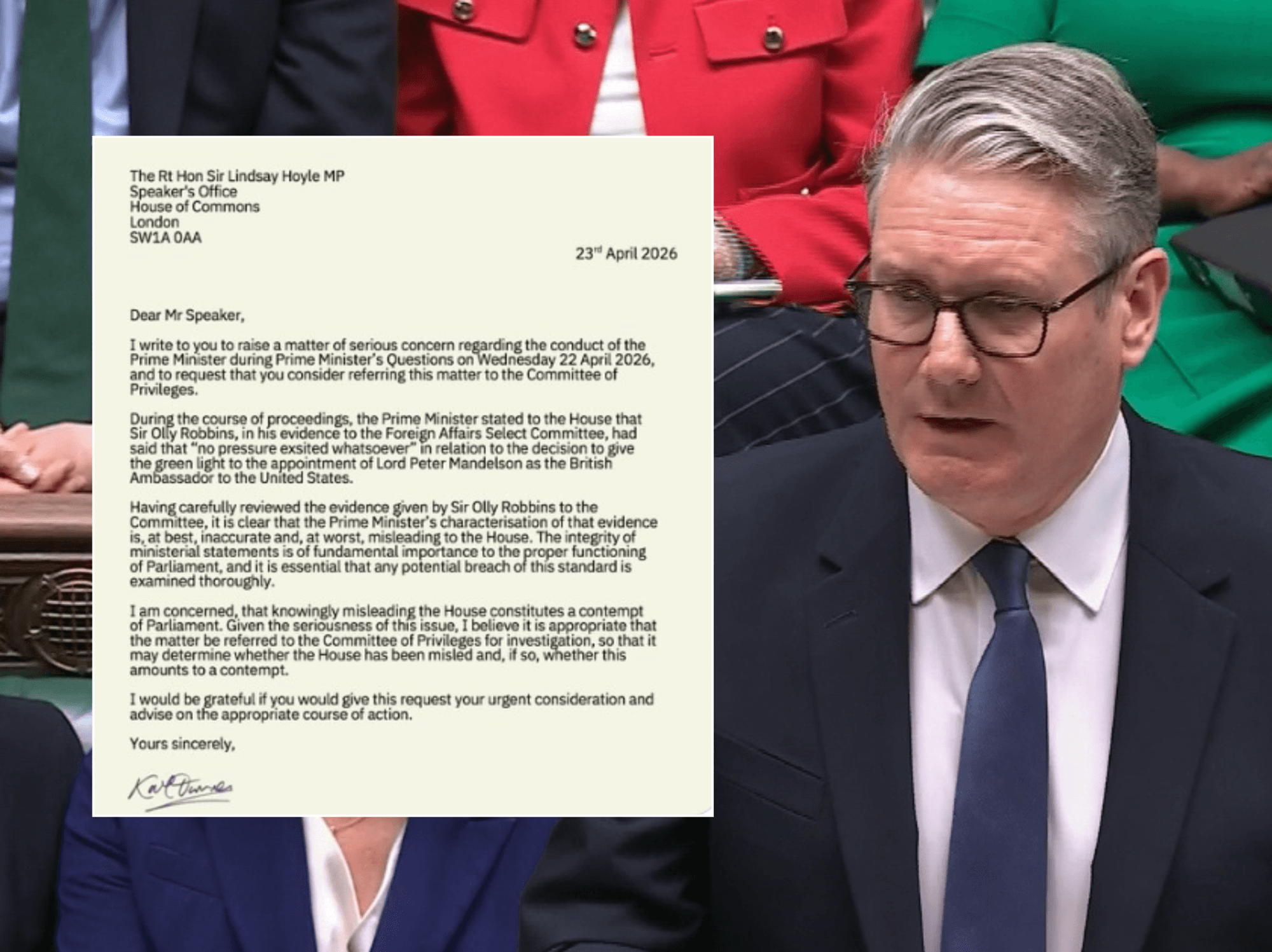 Keir Starmer faces investigation for 'misleading' Parliament as MP elected under Labour turns on PM