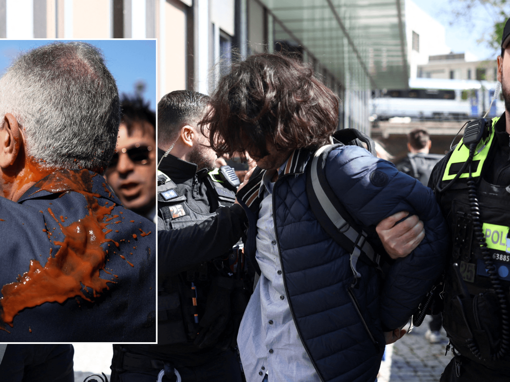 Pro-Tehran activist attacks exiled Iranian Crown Prince with red liquid in Berlin
