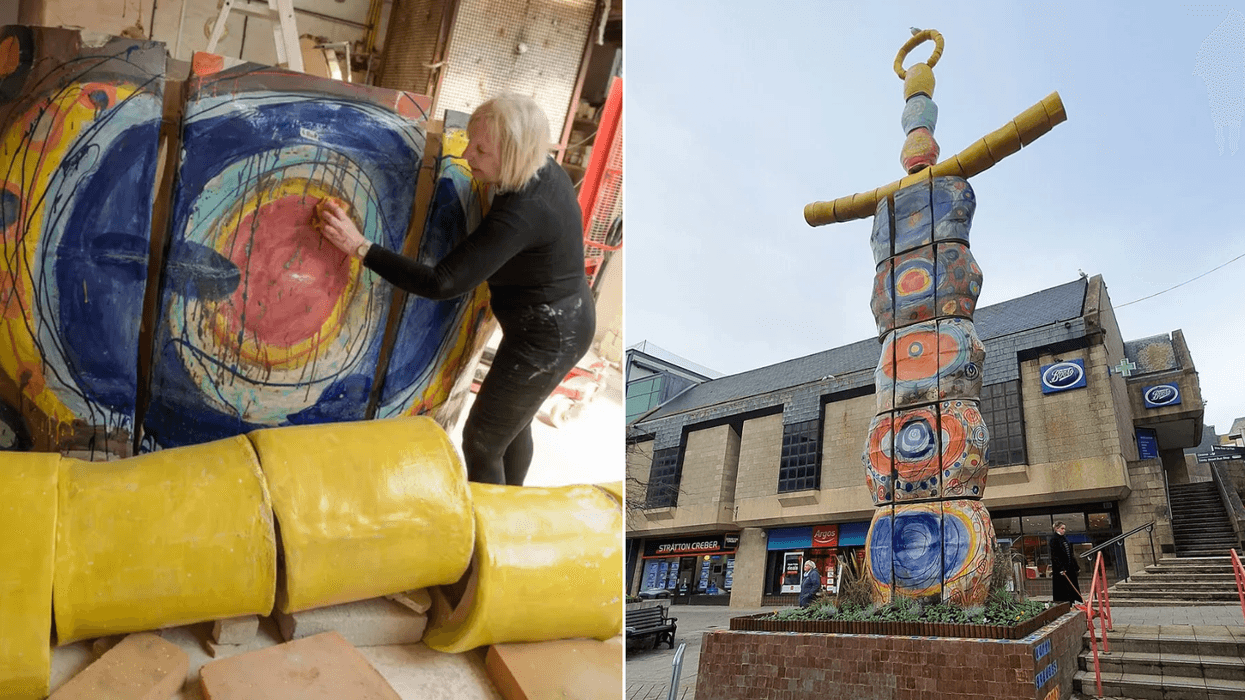 Locals demand hulking 38-foot 'totem pole' statue is removed from Cornish town square