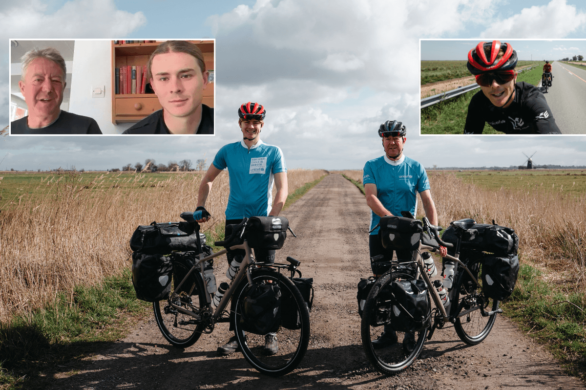 Veteran aims to break three world records as he cycles around the world alongside his son