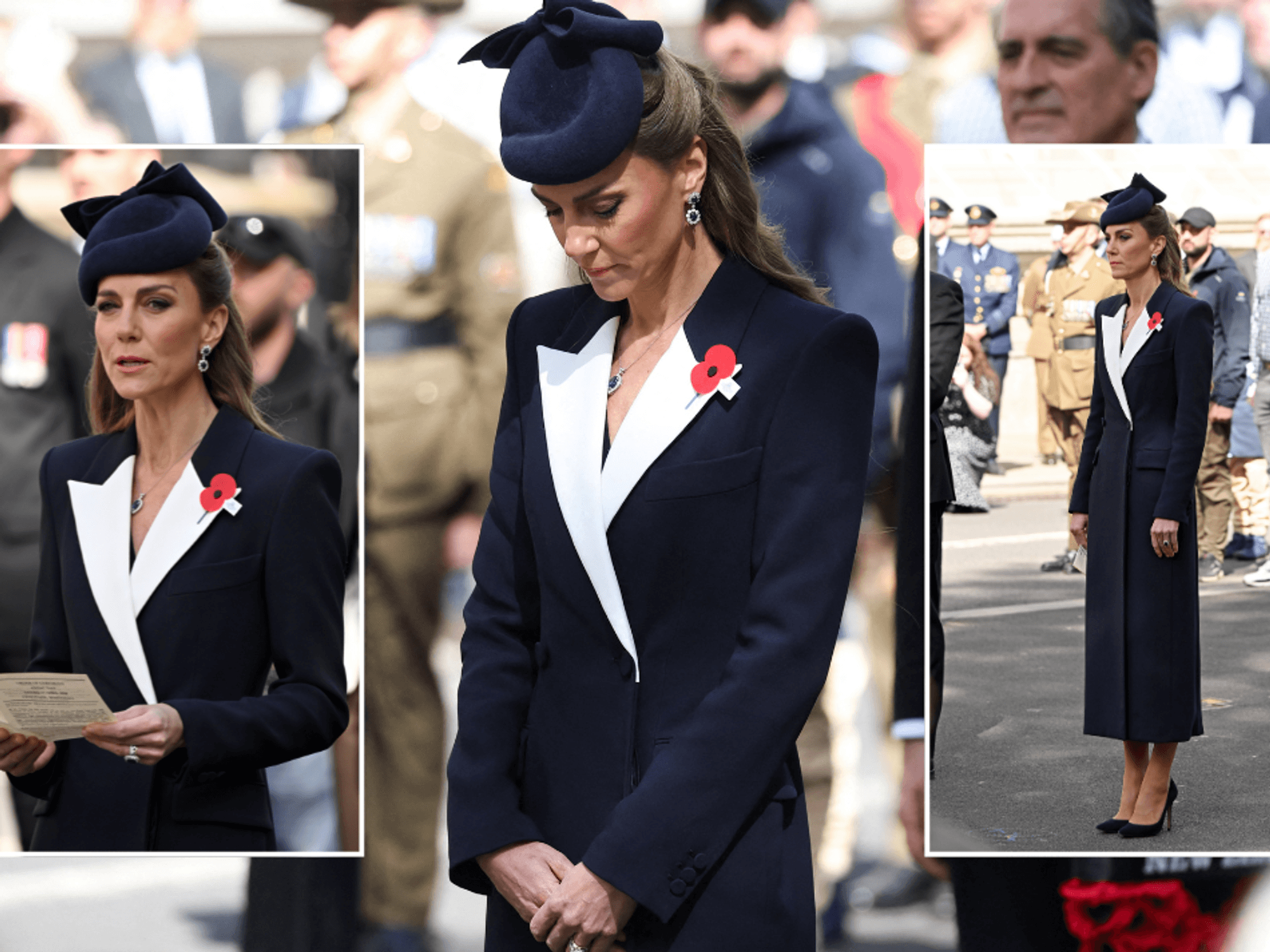 Princess of Wales makes historic outing at Cenotaph wearing poppy on behalf of King Charles
