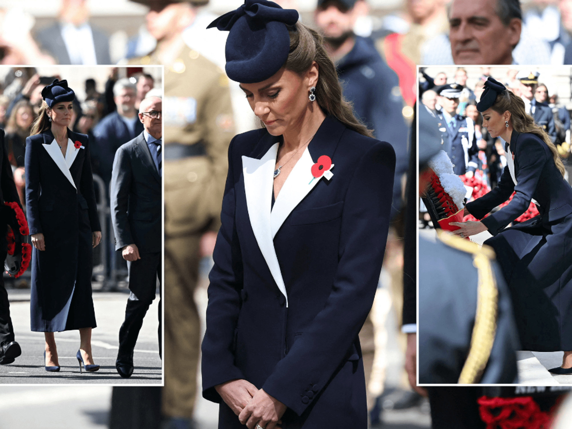 Princess of Wales makes historic outing at Cenotaph wearing poppy on behalf of King Charles