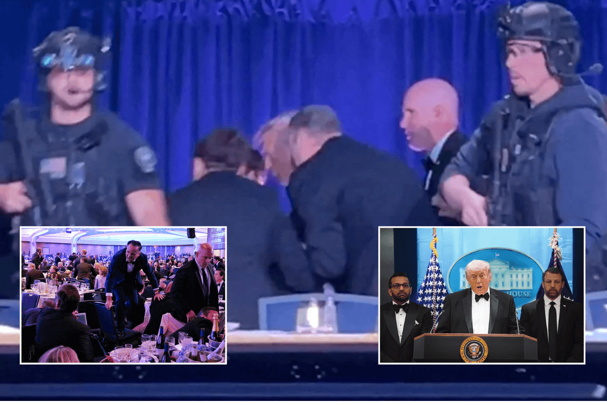 Donald Trump bundled out by Secret Service agents as shots fired at White House Correspondents’ Dinner
