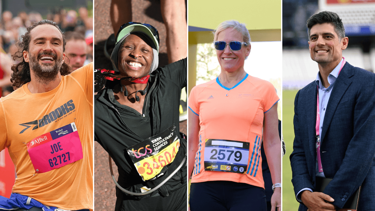 British celebrities out in force at London Marathon as stars battle brutal course