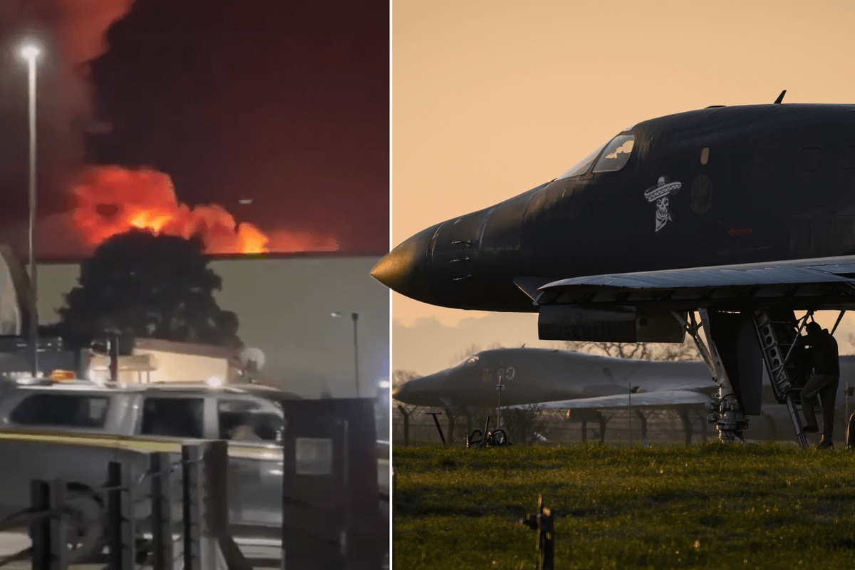 Now US Air Force launches probe into mystery fire which broke out at RAF base used for Iran strikes