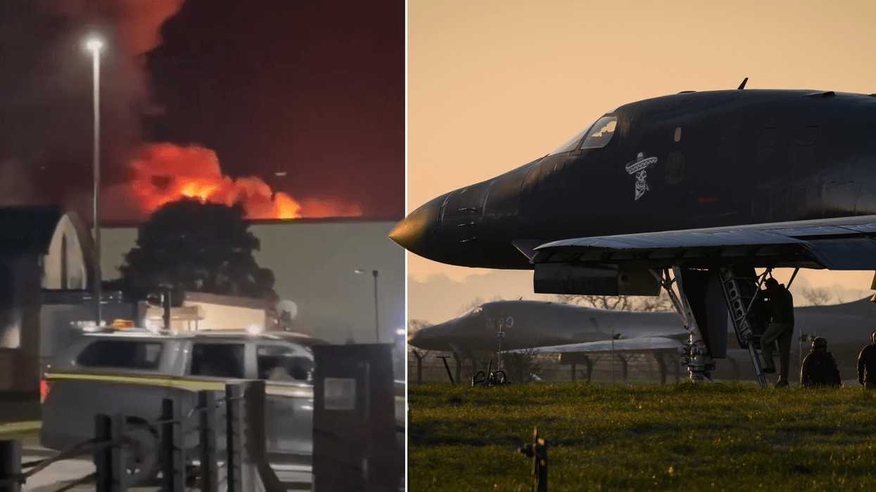 Now US Air Force launches probe into mystery fire which broke out at RAF base used for Iran strikes