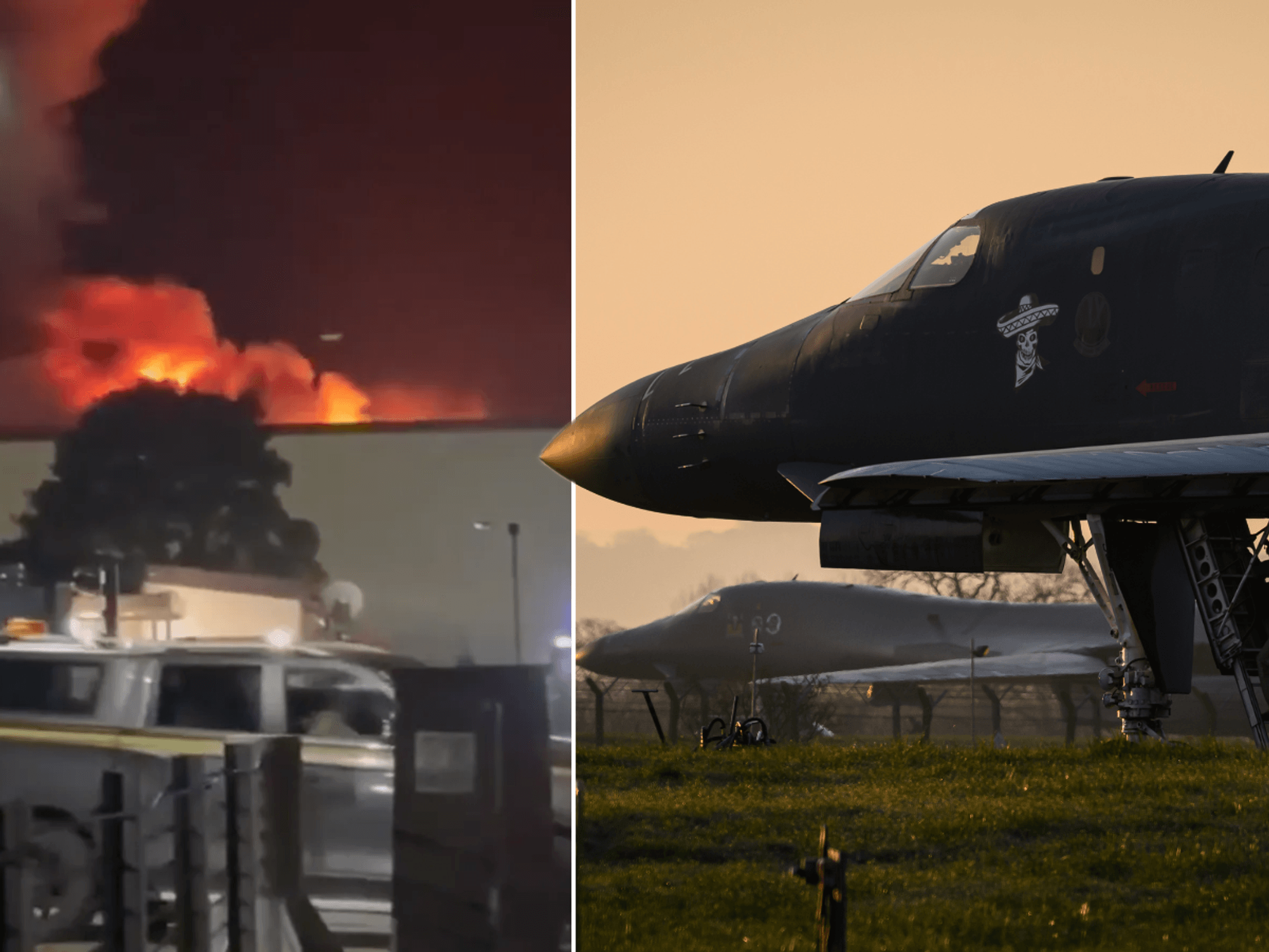 Now US Air Force launches probe into mystery fire which broke out at RAF base used for Iran strikes