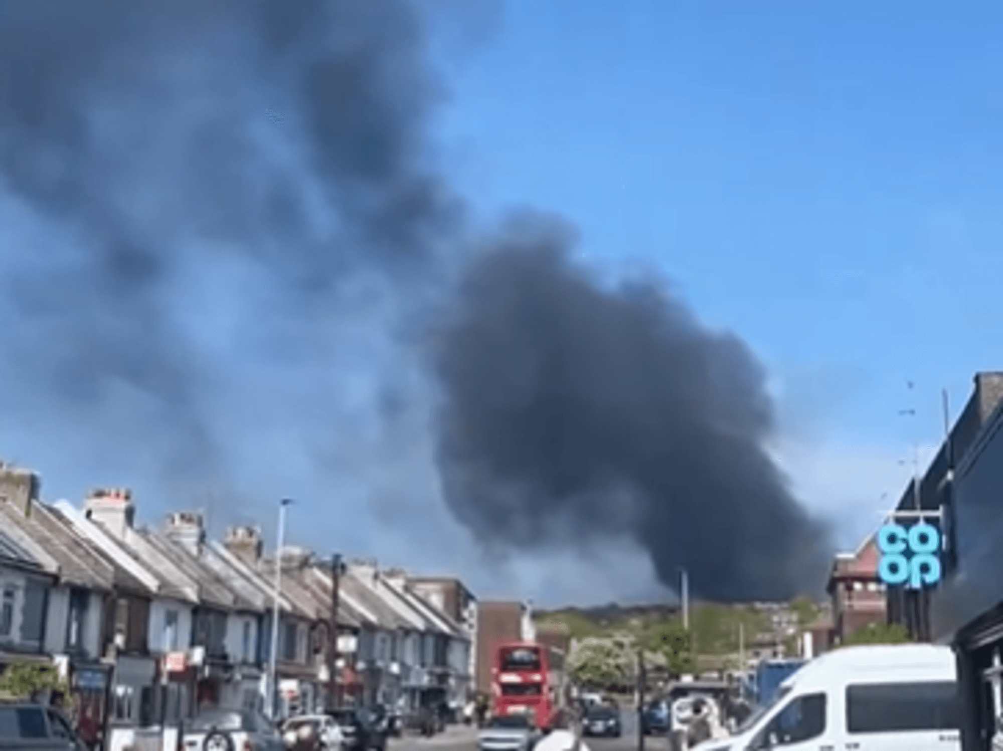 Huge fire breaks out in Brighton as smoke engulfs seaside city's skyline